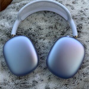 Apple Headphones in Blue and Silver